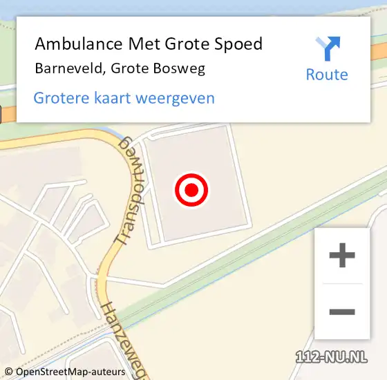 Locatie op kaart van de 112 melding: Ambulance Met Grote Spoed Naar Barneveld, Grote Bosweg op 26 februari 2023 15:31