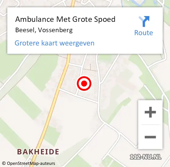 Locatie op kaart van de 112 melding: Ambulance Met Grote Spoed Naar Beesel, Vossenberg op 26 februari 2023 15:51