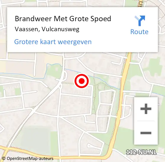 Locatie op kaart van de 112 melding: Brandweer Met Grote Spoed Naar Vaassen, Vulcanusweg op 26 februari 2023 17:34
