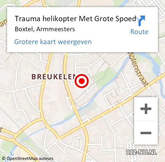 Locatie op kaart van de 112 melding: Trauma helikopter Met Grote Spoed Naar Boxtel, Armmeesters op 26 februari 2023 18:23