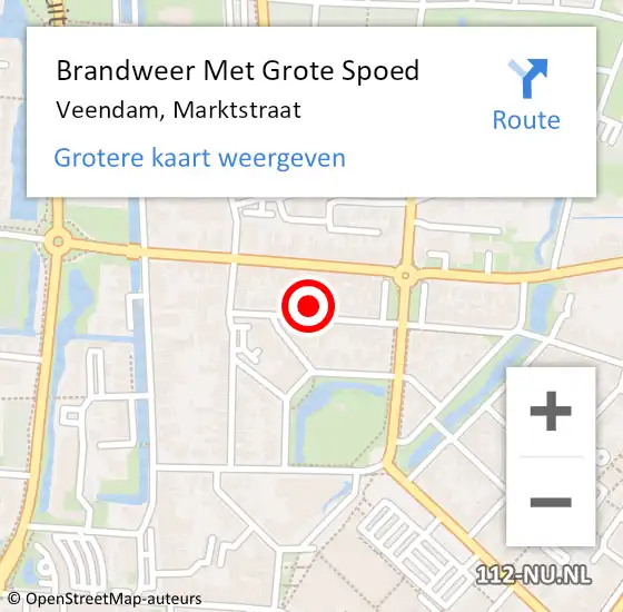 Locatie op kaart van de 112 melding: Brandweer Met Grote Spoed Naar Veendam, Marktstraat op 26 februari 2023 18:41