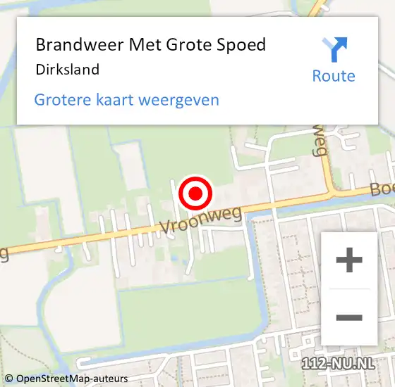 Locatie op kaart van de 112 melding: Brandweer Met Grote Spoed Naar Dirksland op 17 augustus 2014 01:56