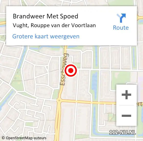 Locatie op kaart van de 112 melding: Brandweer Met Spoed Naar Vught, Rouppe van der Voortlaan op 26 februari 2023 20:50