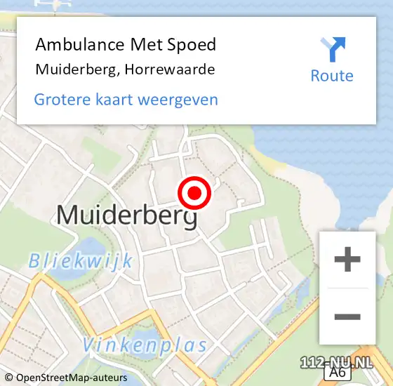 Locatie op kaart van de 112 melding: Ambulance Met Spoed Naar Muiderberg, Horrewaarde op 26 februari 2023 22:17