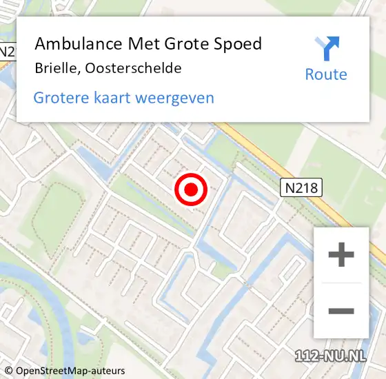 Locatie op kaart van de 112 melding: Ambulance Met Grote Spoed Naar Brielle, Oosterschelde op 26 februari 2023 22:39