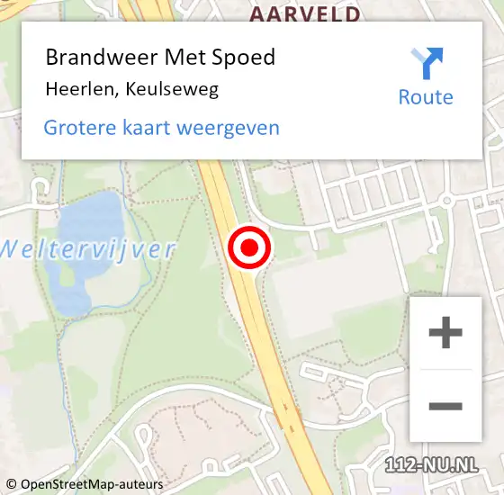 Locatie op kaart van de 112 melding: Brandweer Met Spoed Naar Heerlen, Keulseweg op 26 februari 2023 22:42
