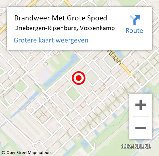 Locatie op kaart van de 112 melding: Brandweer Met Grote Spoed Naar Driebergen-Rijsenburg, Vossenkamp op 27 februari 2023 00:49