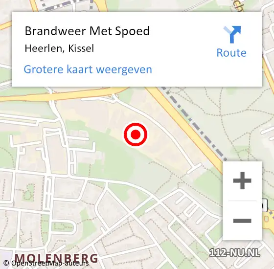 Locatie op kaart van de 112 melding: Brandweer Met Spoed Naar Heerlen, Kissel op 27 februari 2023 01:09