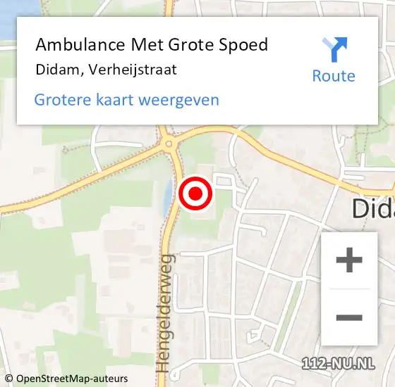 Locatie op kaart van de 112 melding: Ambulance Met Grote Spoed Naar Didam, Verheijstraat op 27 februari 2023 01:25