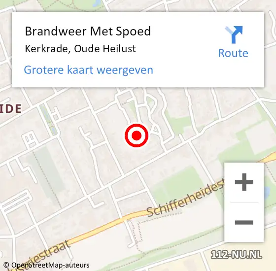 Locatie op kaart van de 112 melding: Brandweer Met Spoed Naar Kerkrade, Oude Heilust op 27 februari 2023 02:36