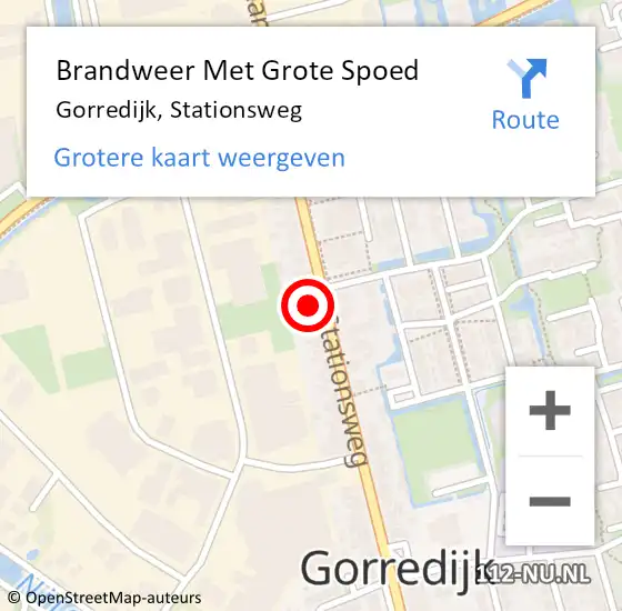 Locatie op kaart van de 112 melding: Brandweer Met Grote Spoed Naar Gorredijk, Stationsweg op 27 februari 2023 03:50