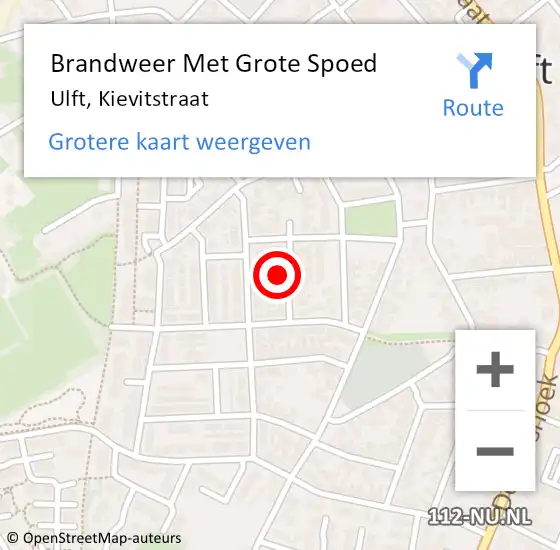 Locatie op kaart van de 112 melding: Brandweer Met Grote Spoed Naar Ulft, Kievitstraat op 27 februari 2023 07:32