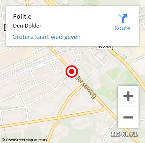 Locatie op kaart van de 112 melding: Politie Den Dolder op 27 februari 2023 08:38