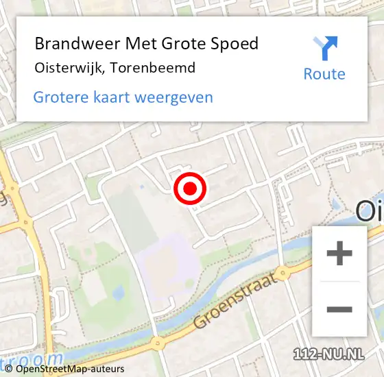 Locatie op kaart van de 112 melding: Brandweer Met Grote Spoed Naar Oisterwijk, Torenbeemd op 27 februari 2023 08:41