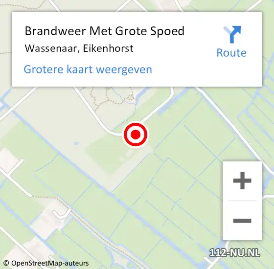 Locatie op kaart van de 112 melding: Brandweer Met Grote Spoed Naar Wassenaar, Eikenhorst op 27 februari 2023 09:05