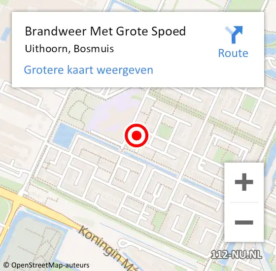 Locatie op kaart van de 112 melding: Brandweer Met Grote Spoed Naar Uithoorn, Bosmuis op 27 februari 2023 09:38