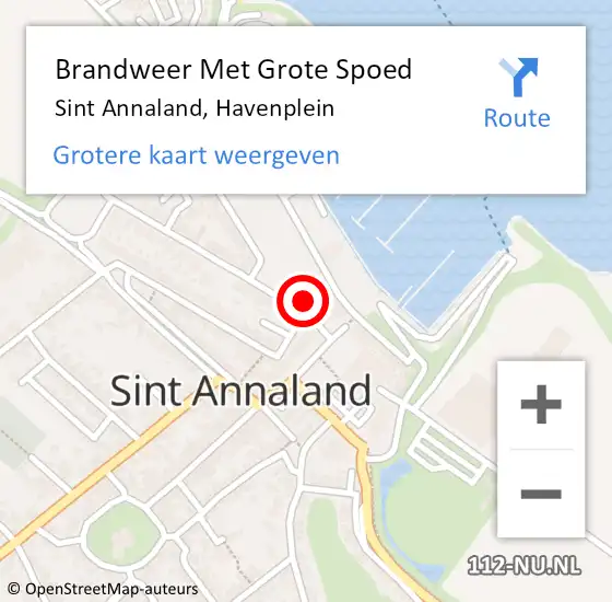 Locatie op kaart van de 112 melding: Brandweer Met Grote Spoed Naar Sint Annaland, Havenplein op 27 februari 2023 09:45