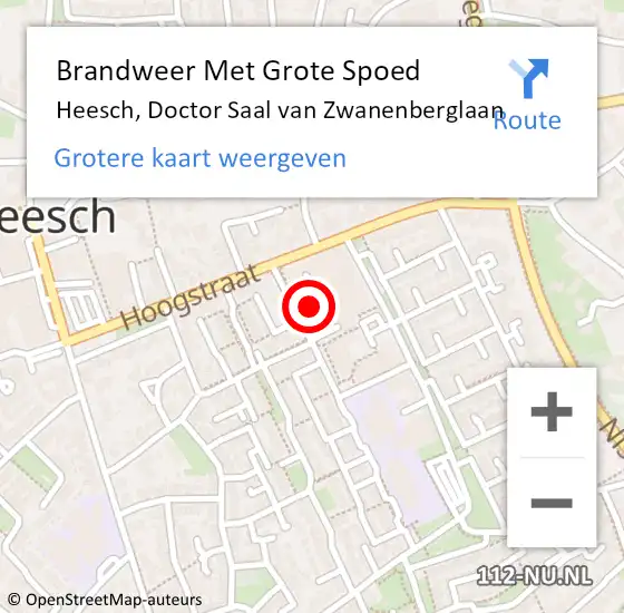 Locatie op kaart van de 112 melding: Brandweer Met Grote Spoed Naar Heesch, Doctor Saal van Zwanenberglaan op 27 februari 2023 10:37