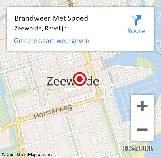 Locatie op kaart van de 112 melding: Brandweer Met Spoed Naar Zeewolde, Ravelijn op 27 februari 2023 10:53