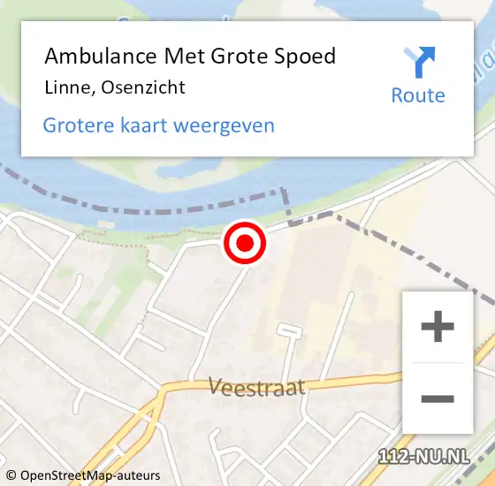 Locatie op kaart van de 112 melding: Ambulance Met Grote Spoed Naar Linne, Osenzicht op 27 februari 2023 11:31