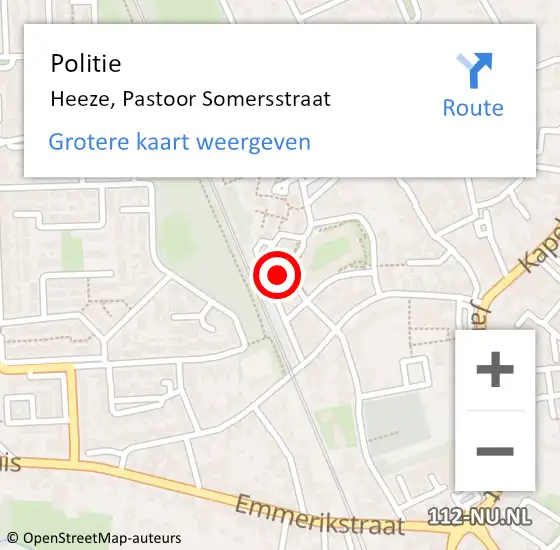 Locatie op kaart van de 112 melding: Politie Heeze, Pastoor Somersstraat op 27 februari 2023 12:21