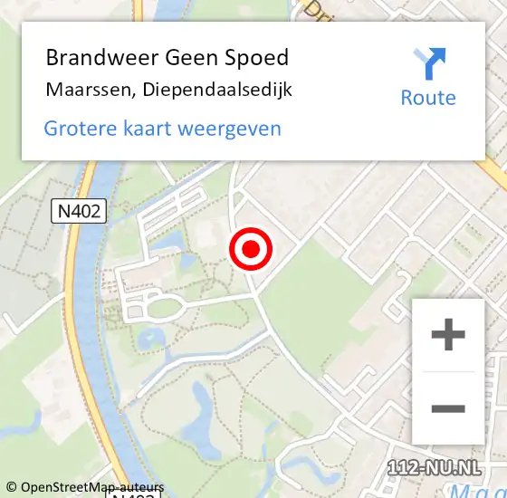 Locatie op kaart van de 112 melding: Brandweer Geen Spoed Naar Maarssen, Diependaalsedijk op 27 februari 2023 13:32