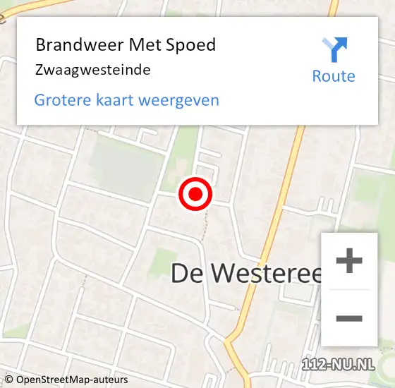 Locatie op kaart van de 112 melding: Brandweer Met Spoed Naar Zwaagwesteinde op 17 augustus 2014 06:44