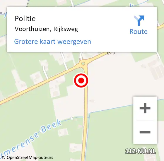 Locatie op kaart van de 112 melding: Politie Voorthuizen, Rijksweg op 27 februari 2023 17:22