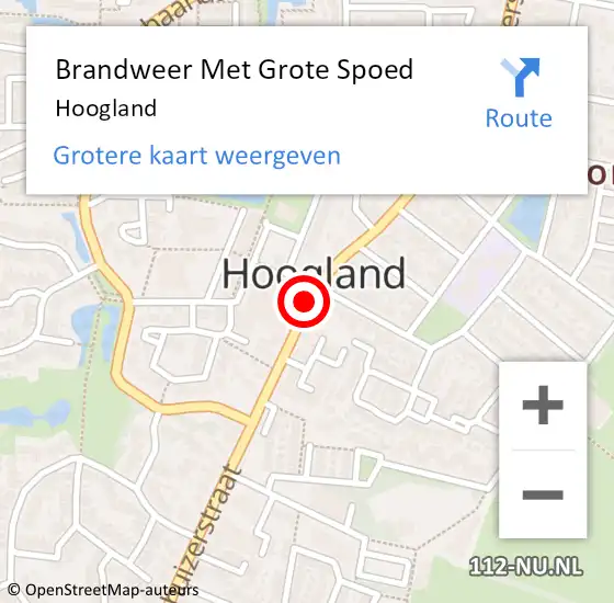 Locatie op kaart van de 112 melding: Brandweer Met Grote Spoed Naar Hoogland op 27 februari 2023 17:52