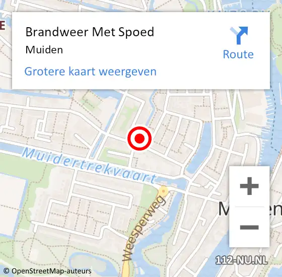 Locatie op kaart van de 112 melding: Brandweer Met Spoed Naar Muiden op 27 februari 2023 18:53