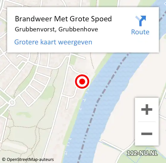 Locatie op kaart van de 112 melding: Brandweer Met Grote Spoed Naar Grubbenvorst, Grubbenhove op 27 februari 2023 19:44