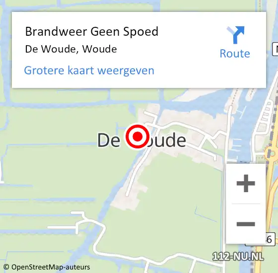 Locatie op kaart van de 112 melding: Brandweer Geen Spoed Naar De Woude, Woude op 27 februari 2023 20:00