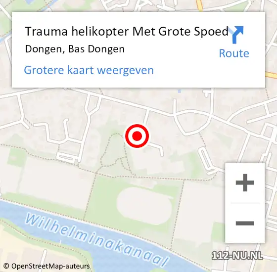 Locatie op kaart van de 112 melding: Trauma helikopter Met Grote Spoed Naar Dongen, Bas Dongen op 27 februari 2023 20:01