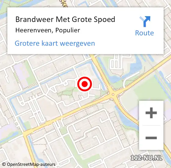 Locatie op kaart van de 112 melding: Brandweer Met Grote Spoed Naar Heerenveen, Populier op 27 februari 2023 20:13