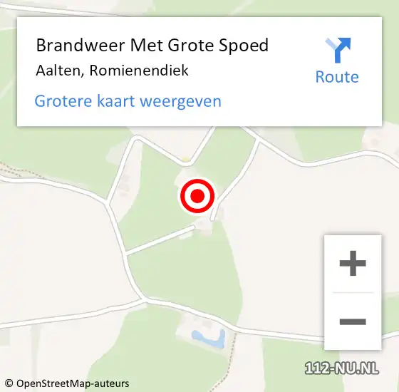 Locatie op kaart van de 112 melding: Brandweer Met Grote Spoed Naar Aalten, Romienendiek op 27 februari 2023 20:15