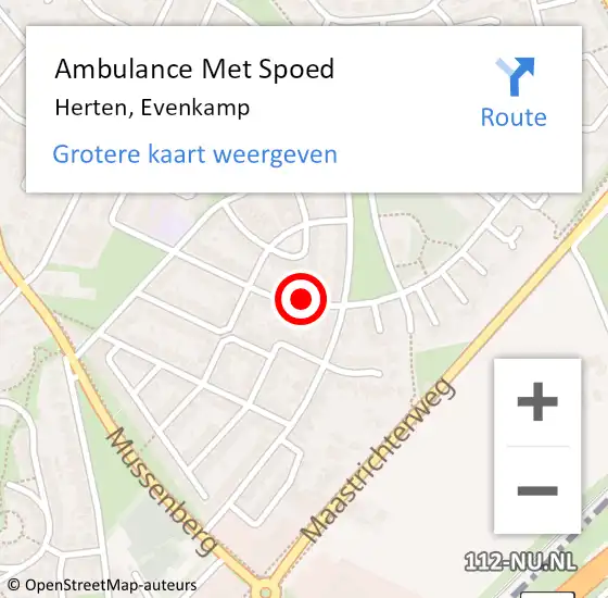 Locatie op kaart van de 112 melding: Ambulance Met Spoed Naar Herten, Evenkamp op 27 februari 2023 20:51