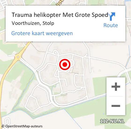 Locatie op kaart van de 112 melding: Trauma helikopter Met Grote Spoed Naar Voorthuizen, Stolp op 27 februari 2023 20:54