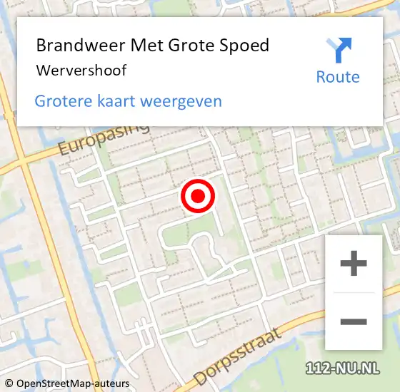 Locatie op kaart van de 112 melding: Brandweer Met Grote Spoed Naar Wervershoof op 27 februari 2023 20:55