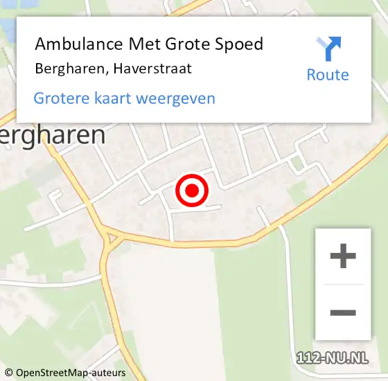 Locatie op kaart van de 112 melding: Ambulance Met Grote Spoed Naar Bergharen, Haverstraat op 27 februari 2023 20:56