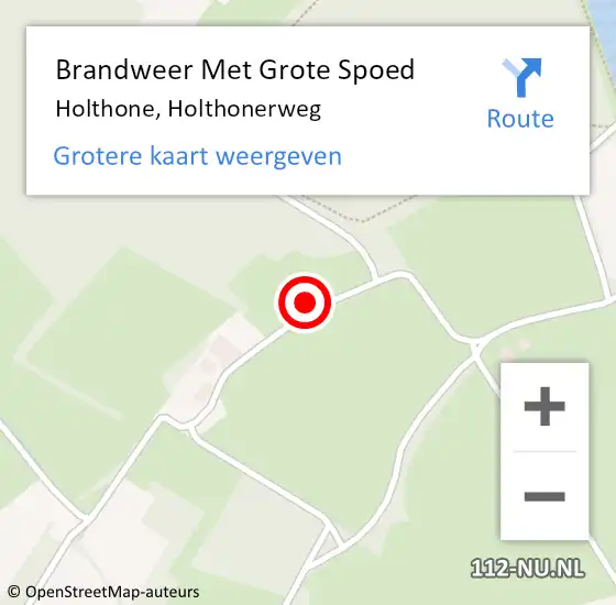 Locatie op kaart van de 112 melding: Brandweer Met Grote Spoed Naar Holthone, Holthonerweg op 27 februari 2023 21:29