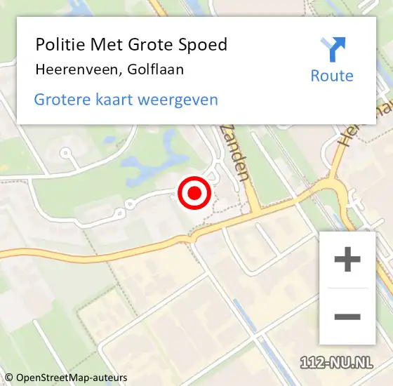 Locatie op kaart van de 112 melding: Politie Met Grote Spoed Naar Heerenveen, Golflaan op 27 februari 2023 23:37