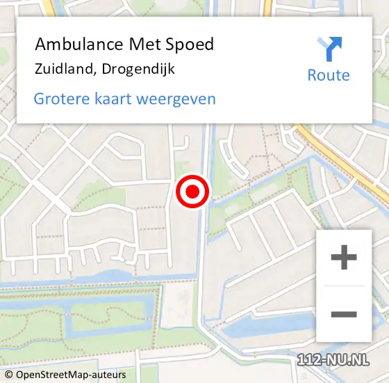 Locatie op kaart van de 112 melding: Ambulance Met Spoed Naar Zuidland, Drogendijk op 28 februari 2023 01:58