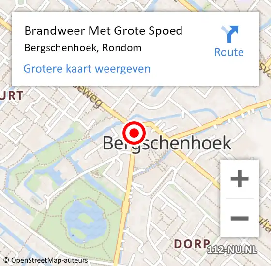 Locatie op kaart van de 112 melding: Brandweer Met Grote Spoed Naar Bergschenhoek, Rondom op 28 februari 2023 02:59