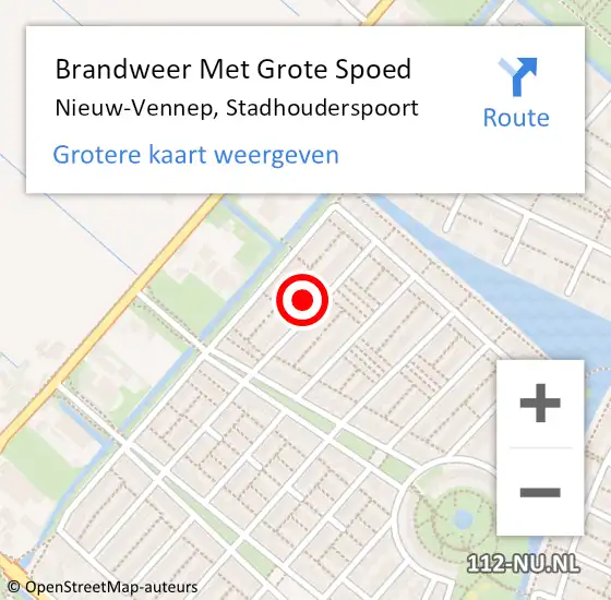 Locatie op kaart van de 112 melding: Brandweer Met Grote Spoed Naar Nieuw-Vennep, Stadhouderspoort op 28 februari 2023 03:37