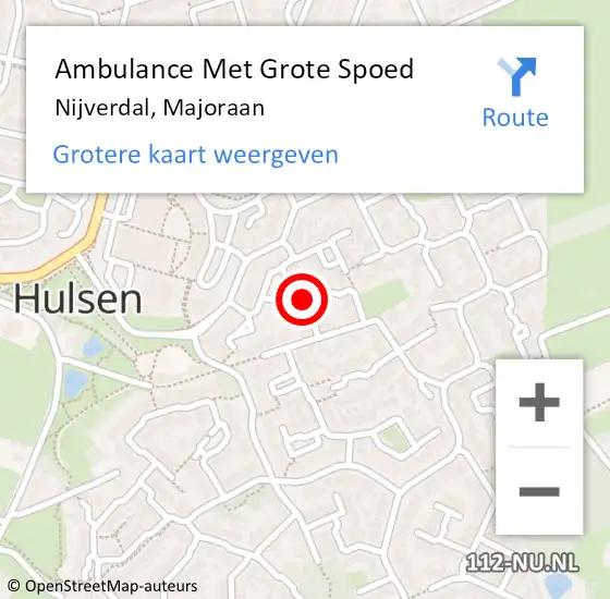 Locatie op kaart van de 112 melding: Ambulance Met Grote Spoed Naar Nijverdal, Majoraan op 28 februari 2023 06:08