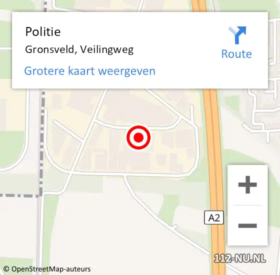 Locatie op kaart van de 112 melding: Politie Gronsveld, Veilingweg op 28 februari 2023 06:40