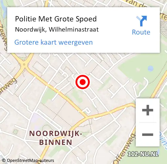 Locatie op kaart van de 112 melding: Politie Met Grote Spoed Naar Noordwijk, Wilhelminastraat op 28 februari 2023 06:57