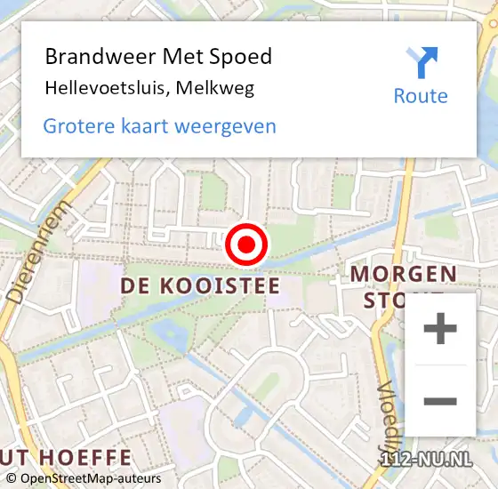 Locatie op kaart van de 112 melding: Brandweer Met Spoed Naar Hellevoetsluis, Melkweg op 28 februari 2023 07:53