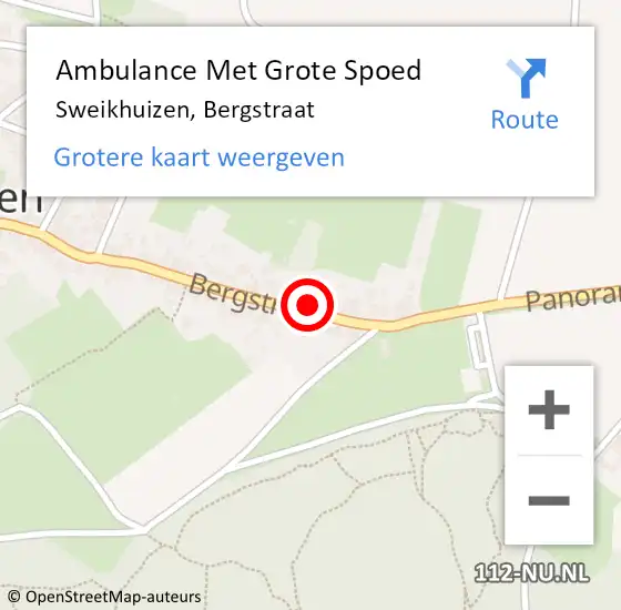 Locatie op kaart van de 112 melding: Ambulance Met Grote Spoed Naar Sweikhuizen, Bergstraat op 11 oktober 2013 18:28