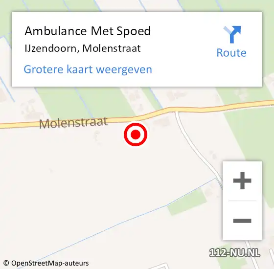 Locatie op kaart van de 112 melding: Ambulance Met Spoed Naar IJzendoorn, Molenstraat op 28 februari 2023 09:54